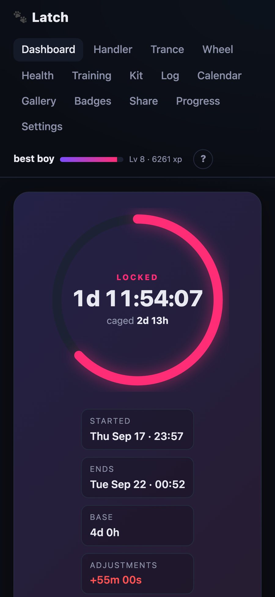 The same dashboard on a phone.